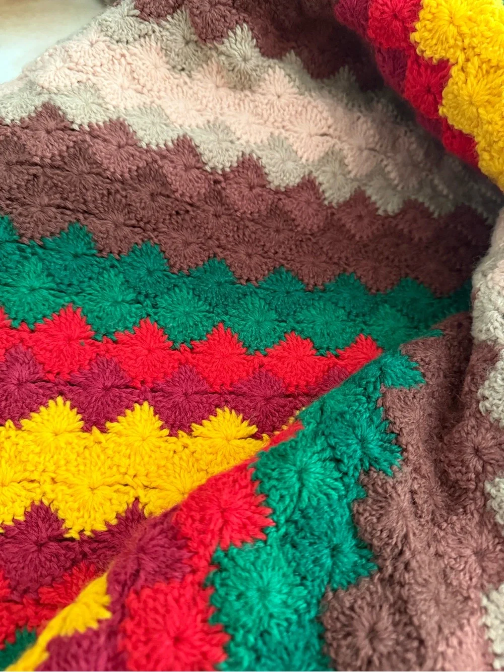 Handcrafted Multicolor Crochet Throw Blanket - Cozy Home Accent